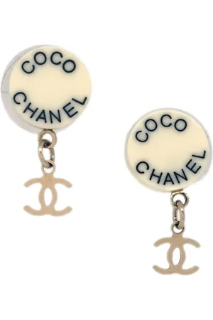 CHANEL 2007 Interlocking CC drop earrings