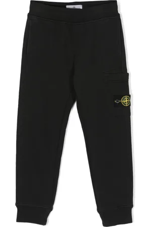 Stone Island Compass-patch cotton track pants