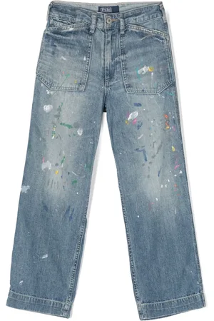 Ralph Lauren Paint-splatter cotton jeans