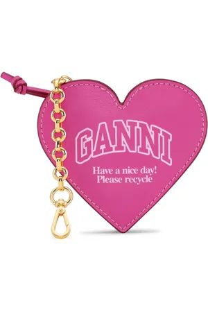 Ganni Funny Heart logo-print purse