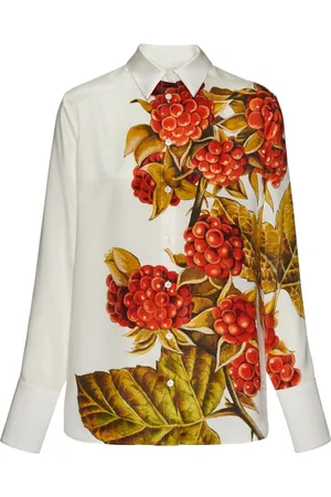 Salvatore Ferragamo Botanical-print silk shirt
