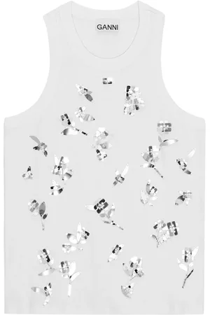 Ganni Paillette-embellished tank top