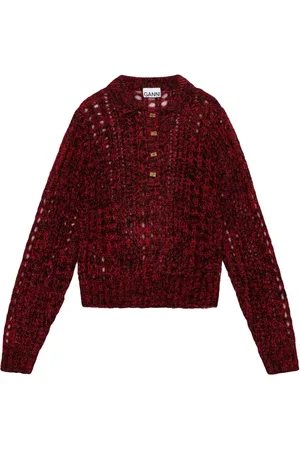 Ganni Open-knit mohair blend jumper