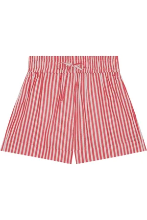 Ganni Striped high-waisted shorts