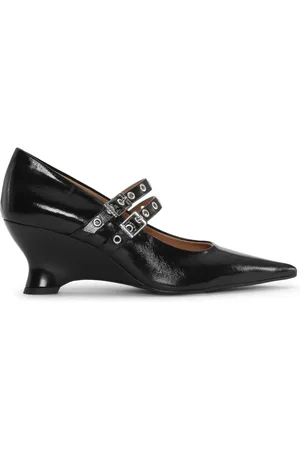 Ganni Eyelet-detail Mary Jane pumps