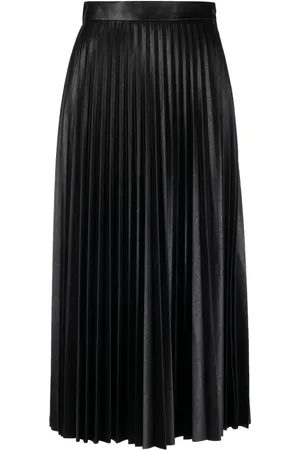 Maison Margiela Faux-leather pleated midi skirt