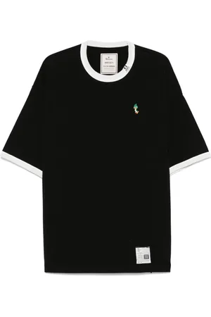 Maison Mihara Yasuhiro Leon-embroidered ringer T-shirt