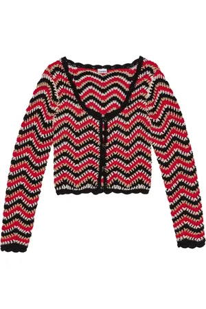 Ganni Cropped organic-cotton crochet cardigan