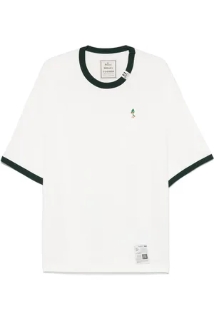 Maison Mihara Yasuhiro Leon-embroidered ringer T-shirt