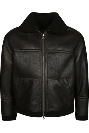 SALVATORE SANTORO Faux fur-collar leather jacket