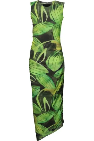 Louisa Ballou 0-0-0-print sleeveless mesh midi dress