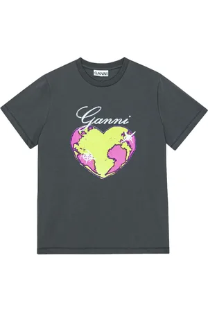 Ganni Graphic-print organic cotton T-shirt
