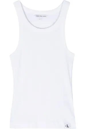 Calvin Klein Logo-patch fine-ribbed tank top