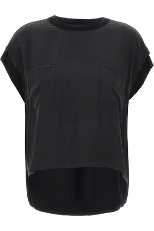 Kaos Silk-panelled blouse