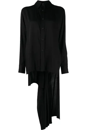YOHJI YAMAMOTO Pleated high-low hem shirt