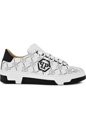 Philipp Plein Monogram leather sneakers