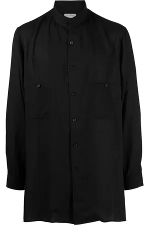YOHJI YAMAMOTO Band-collar longline shirt