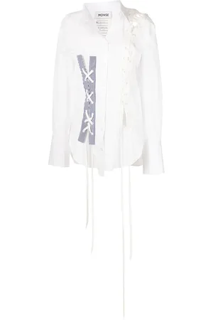 MONSE Crooked lace-up shirt