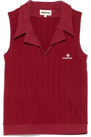 Shushu/Tong Cuban-collar tank top