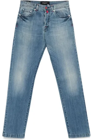 Kiton Logo-patch jeans