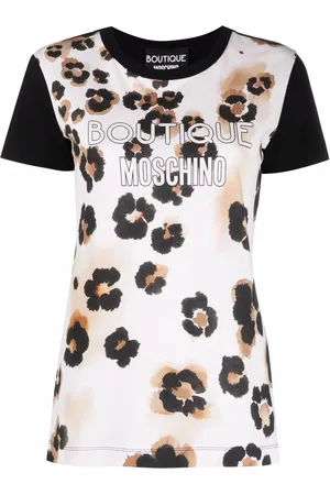 Moschino Abstract-print logo-print T-shirt