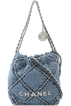 CHANEL 2021-2024 Mini Denim Stitched 22 Handbag satchel