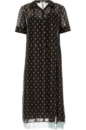 Fendi Printed silk shirt dress