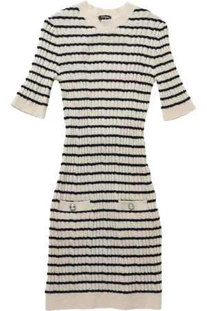 CHANEL 2023 striped knitted dress
