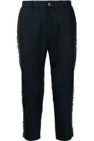 Ports V Frayed-edge cropped trousers