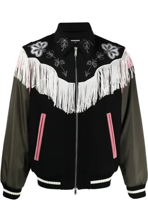 Dsquared2 Frayed-trim bomber jacket
