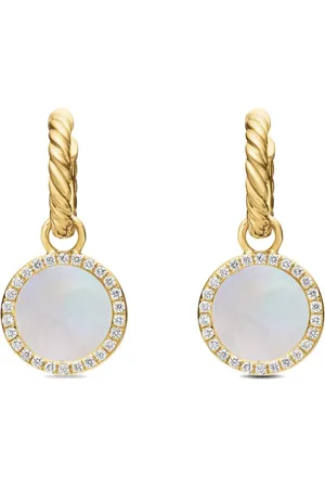David Yurman 18kt yellow Petite DY Elements diamond drop earrings (22.6mm)