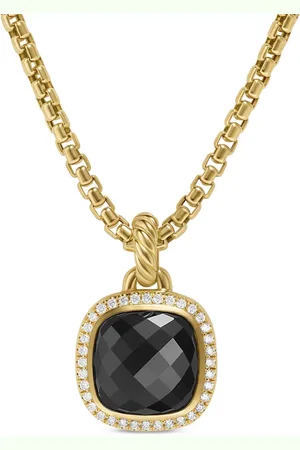 David Yurman 18kt yellow Albion onyx and diamond pendant (15.5mm)