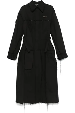 Elena Velez Darted denim trench coat