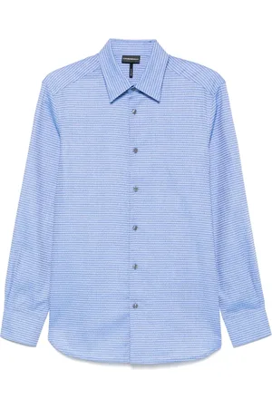 Emporio Armani Jacquard-logo cotton shirt
