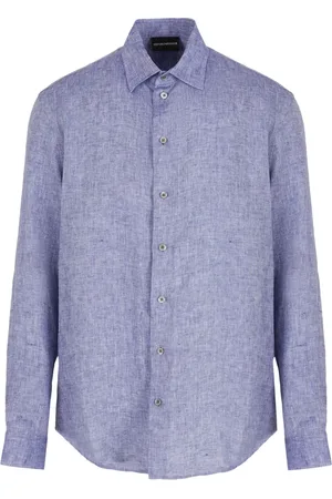 Emporio Armani Textured-weave linen shirt