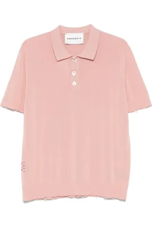 AMARANTO Fine-knit polo shirt