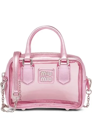 Miu Miu Logo-appliqué clear mini bag