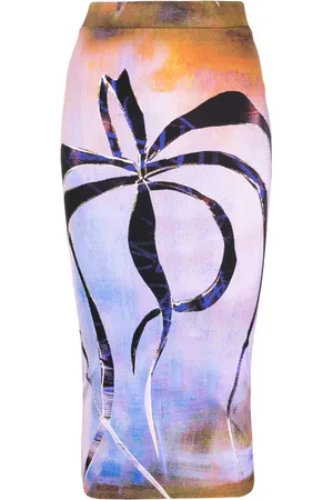 Louisa Ballou Enigma-print jersey midi skirt