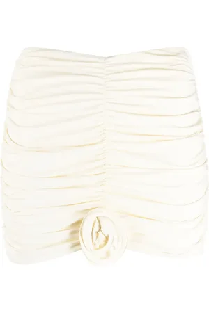 LA REVECHE Lillibet floral-appliqué ruched miniskirt