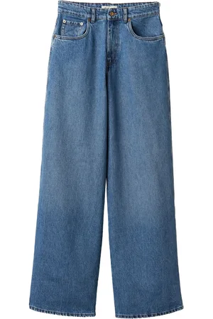 Miu Miu Logo-embroidered wide-leg jeans