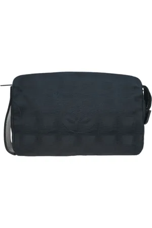 CHANEL 2002 jacquard nylon travel pouch bag