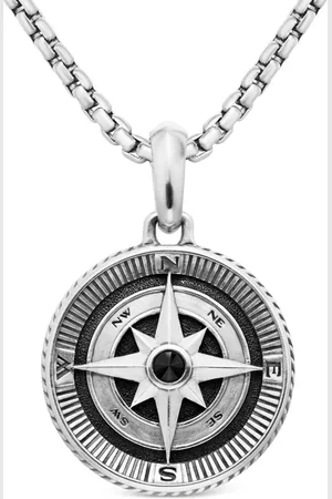 David Yurman Sterling Maritime Compass diamond amulet (26.8mm)