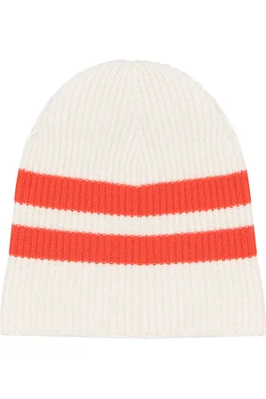 Cashmere In Love Striped ribbed-knit beanie