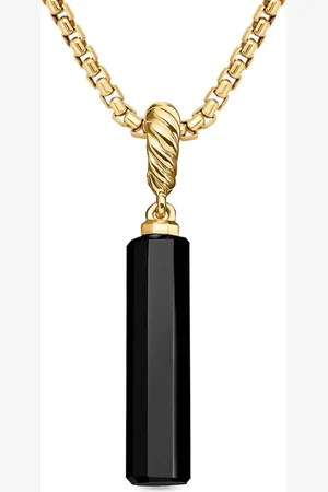 David Yurman 18kt yellow Barrel onyx amulet (20mm)