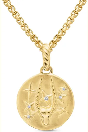David Yurman 18kt yellow Capricorn diamond amulet pendant (28.7mm)