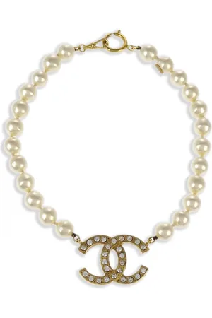 CHANEL 1990-2000s CC faux-pearl necklace