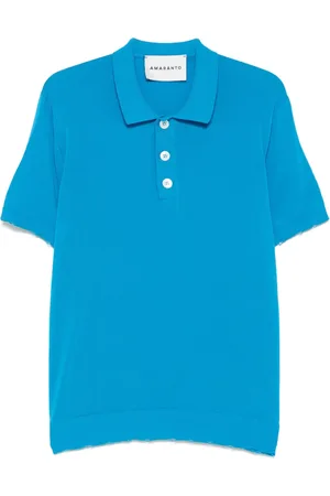 AMARANTO Fine-knit polo shirt