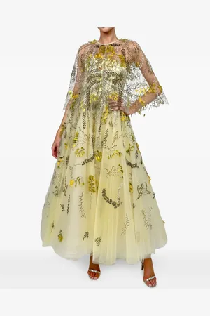 MONIQUE LHUILLIER Floral-embroidered dress