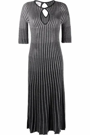 Stella McCartney Metallic-threaded pleated dress