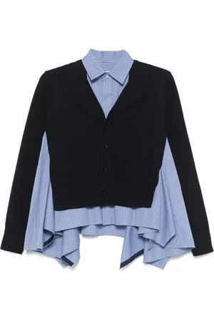SACAI Knitted-panel shirt